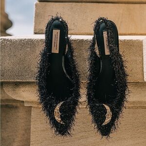 Antonio Melanie x Elizabeth Damrich Moon Boucle Slingback Pumps